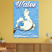Wales Slaaptrein Britse reisposter Canvas Afdruk (Insitu (Woonkamer))