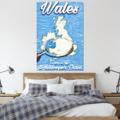 Wales Slaaptrein Britse reisposter Canvas Afdruk (Insitu (Slaapkamer))
