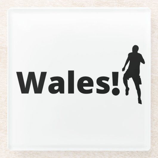 Wales Soccer Glazen Onderzetter (Voorkant)