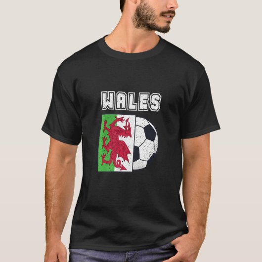 Wales Soccer Team Flag T-shirt (Voorkant)