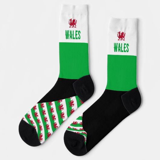 Wales Sokken, Welsh vlag kleuren, Cymru / sport Sokken (Links)