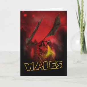 Wales - St. David's Day Card - Welsh Red Dragon Ca Kaart
