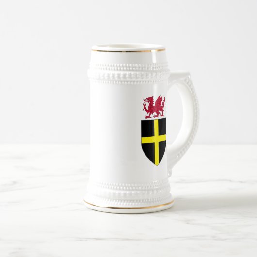Wales Stein - Dragon over St. David Shield Bierpul (Voorkant rechts)