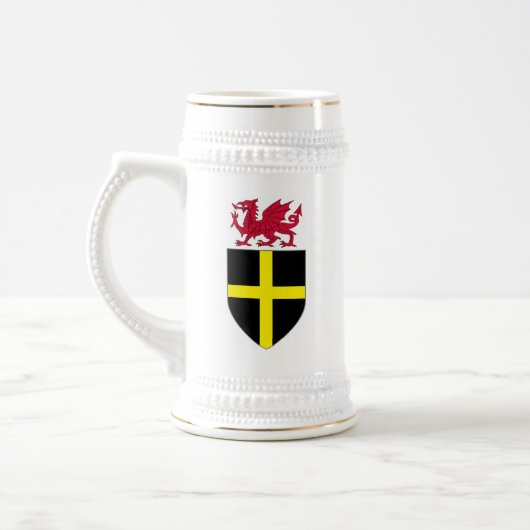 Wales Stein - Dragon over St. David Shield Bierpul (Links)