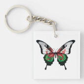 Wales Swallowtail Vlinder Vlag Sticker Sleutelhanger (Voorkant)