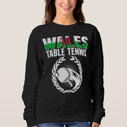 Wales Table Tennis Welsh Ping Pong Team Support Trui (Voorkant)