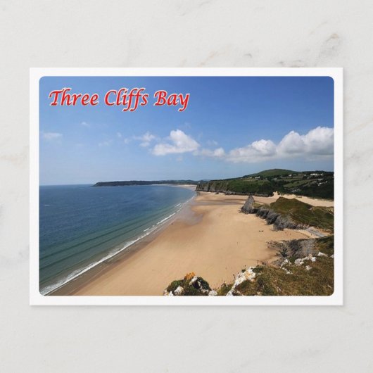 Wales - Three Cliffs Bay Briefkaart (Voorkant)
