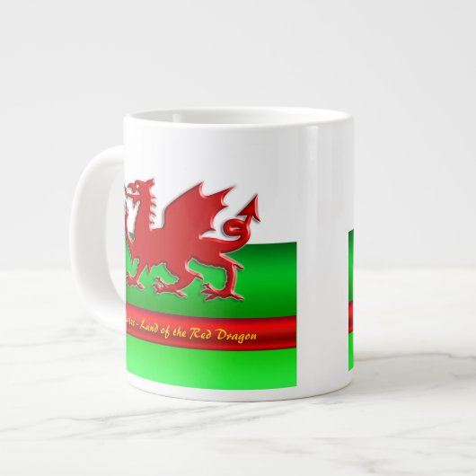 Wales - Thuis van de rode draak, metallisch effect Grote Koffiekop (Links)