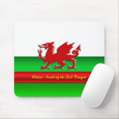 Wales - Thuis van de rode draak, metallisch effect Muismat (Met muis)