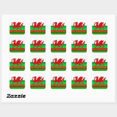 Wales - Thuis van de rode draak, metallisch effect Vierkante Sticker (Vel)