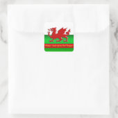 Wales - Thuis van de rode draak, metallisch effect Vierkante Sticker (Tas)