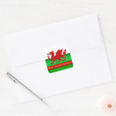 Wales - Thuis van de rode draak, metallisch effect Vierkante Sticker (Envelop)