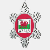 Wales Tin Sneeuwvlok Ornament (Rechts)