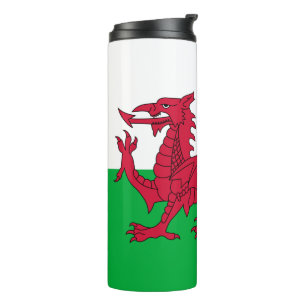Wales Travel Mug, Cymru Dragon, Welsh Flag Thermosbeker