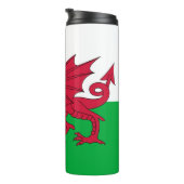 Wales Travel Mug, Cymru Dragon, Welsh Flag Thermosbeker (Geroteerd rechts)