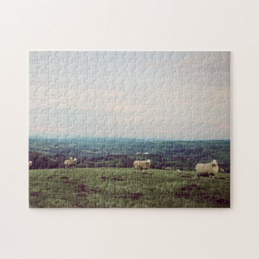 Wales  Uitzicht Landscape Sheep Welsh Horizon Legpuzzel (Horizontaal)