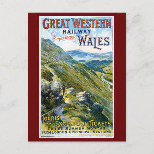 Wales UK, Railroad, Adverteren Briefkaart