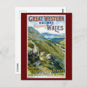 Wales UK, Railroad, Adverteren Briefkaart (Voorkant / Achterkant)