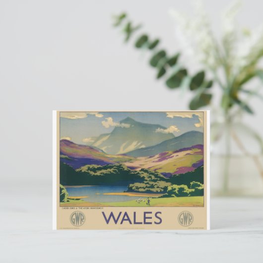 Wales UK Vintage Travel Briefkaart (Staand voorkant)
