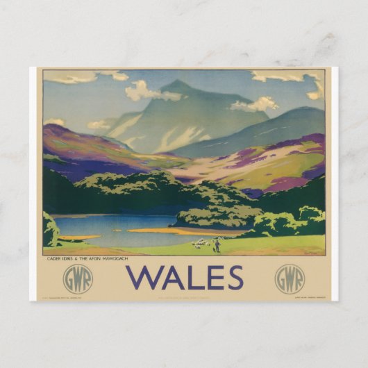 Wales UK Vintage Travel Briefkaart (Voorkant)