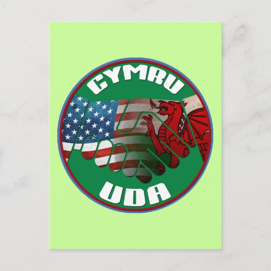 Wales USA Friendship (Welsh text) Briefkaart (Voorkant)