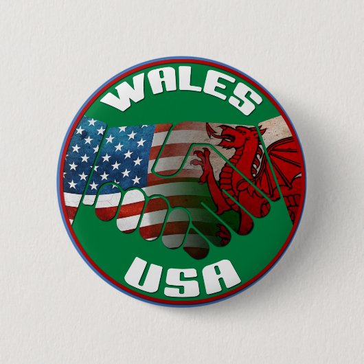 Wales USA Handshake Button (Voorkant)