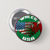 Wales USA Handshake Button (Voorkant /achterkant)