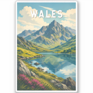 Wales Verenigd Koninkrijk Illustratie Reis Kunst R Sticker