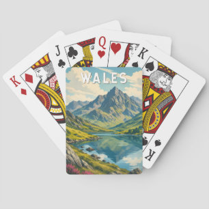 Wales Verenigd Koninkrijk Illustratie Reizen Kunst Pokerkaarten