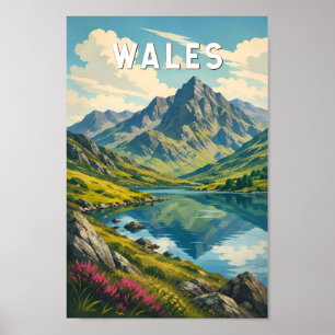 Wales Verenigd Koninkrijk Illustratie Reizen Kunst Poster