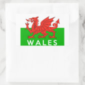 Wales Verenigd Koninkrijk Land Vlag Tekst Naam Wel Rechthoekige Sticker (Tas)