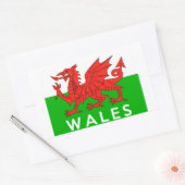 Wales Verenigd Koninkrijk Land Vlag Tekst Naam Wel Rechthoekige Sticker (Envelop)