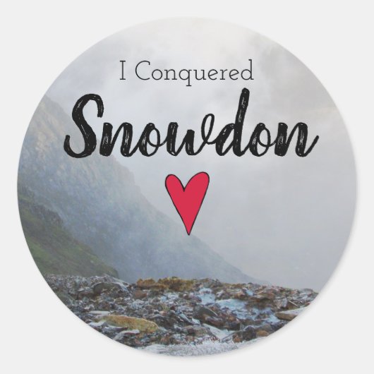 Wales veroverde Snowdon Welsh Stream Souvenir Ronde Sticker (Voorkant)
