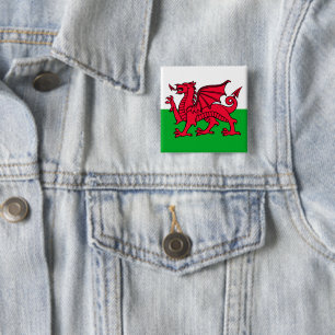 Wales Vierkante Button 5,1 Cm