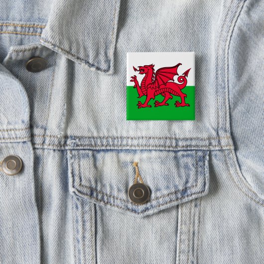 Wales Vierkante Button 5,1 Cm (In situ)