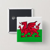 Wales Vierkante Button 5,1 Cm (Voorkant /achterkant)
