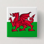 Wales Vierkante Button 5,1 Cm (Voorkant)