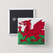 Wales Vierkante Button 5,1 Cm (Voorkant /achterkant)