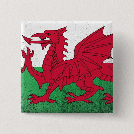 Wales Vierkante Button 5,1 Cm (Voorkant)