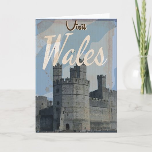 Wales Vintage reisposter Feestdagen Kaart (Voorkant)