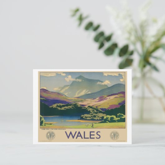 Wales Vintage Travel Poster Briefkaart (Staand voorkant)