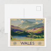 Wales Vintage Travel Poster Briefkaart (Voorkant / Achterkant)