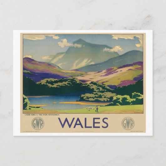 Wales Vintage Travel Poster Briefkaart (Voorkant)