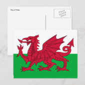 wales vlag briefkaart (Voorkant / Achterkant)