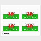 Wales vlag Britse natie Welsh symbool Rechthoekige Sticker (Vel)