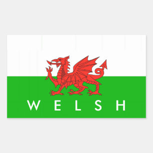 Wales vlag Britse natie Welsh symbool Rechthoekige Sticker