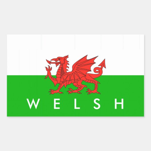 Wales vlag Britse natie Welsh symbool Rechthoekige Sticker (Voorkant)