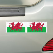 Wales vlag bumpersticker (Op auto)