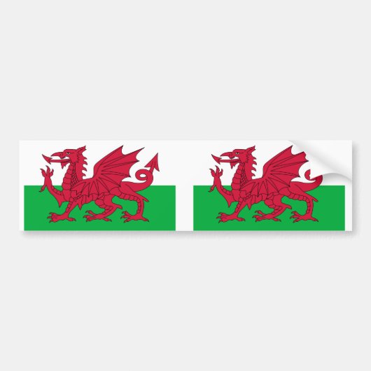 Wales vlag bumpersticker (Voorkant)