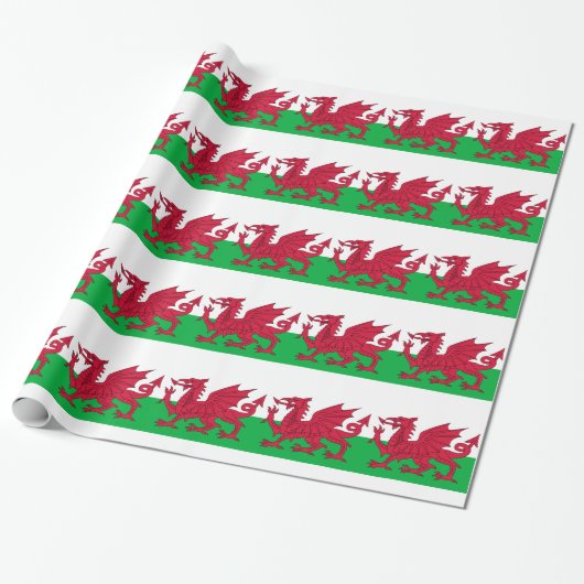 wales vlag cadeaupapier (Uitgerold)